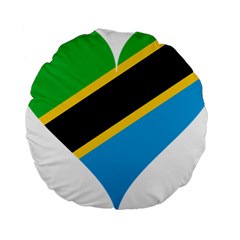 Heart Love Tanzania East Africa Standard 15  Premium Round Cushions by Celenk