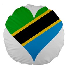 Heart Love Tanzania East Africa Large 18  Premium Flano Round Cushions by Celenk