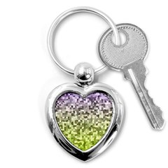 Irregular Rectangle Square Mosaic Key Chains (heart)  by Celenk