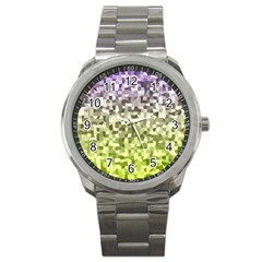 Irregular Rectangle Square Mosaic Sport Metal Watch by Celenk