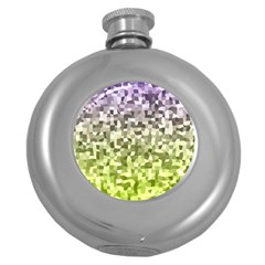 Irregular Rectangle Square Mosaic Round Hip Flask (5 Oz) by Celenk