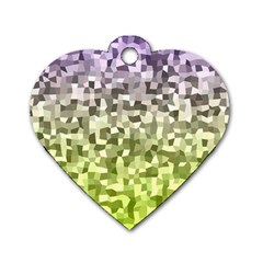 Irregular Rectangle Square Mosaic Dog Tag Heart (one Side) by Celenk