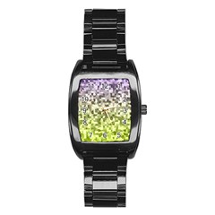 Irregular Rectangle Square Mosaic Stainless Steel Barrel Watch by Celenk