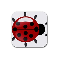 Ladybug Insects Colors Alegre Rubber Coaster (square)  by Celenk