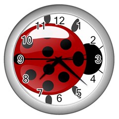 Ladybug Insects Colors Alegre Wall Clocks (silver)  by Celenk