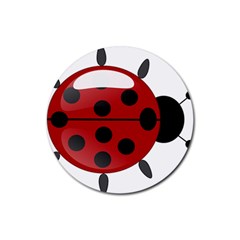 Ladybug Insects Colors Alegre Rubber Coaster (round)  by Celenk