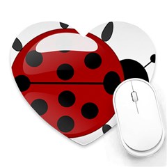 Ladybug Insects Colors Alegre Heart Mousepads by Celenk