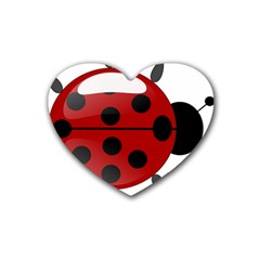 Ladybug Insects Colors Alegre Heart Coaster (4 Pack)  by Celenk