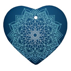 Mandala Floral Ornament Pattern Ornament (heart) by Celenk