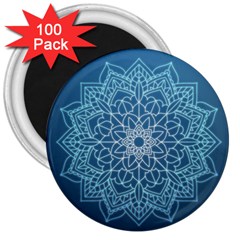 Mandala Floral Ornament Pattern 3  Magnets (100 Pack) by Celenk