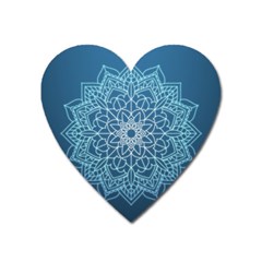 Mandala Floral Ornament Pattern Heart Magnet by Celenk