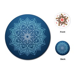 Mandala Floral Ornament Pattern Playing Cards (round)  by Celenk