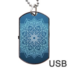 Mandala Floral Ornament Pattern Dog Tag Usb Flash (two Sides) by Celenk