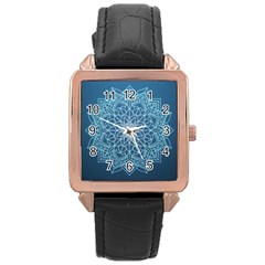 Mandala Floral Ornament Pattern Rose Gold Leather Watch  by Celenk