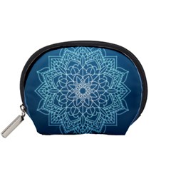 Mandala Floral Ornament Pattern Accessory Pouches (small)  by Celenk