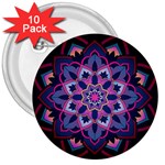 Mandala Circular Pattern 3  Buttons (10 pack)  Front