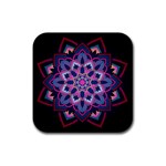 Mandala Circular Pattern Rubber Square Coaster (4 pack)  Front