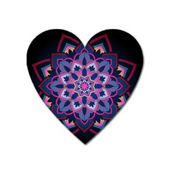 Mandala Circular Pattern Heart Magnet by Celenk