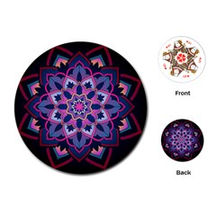 Mandala Circular Pattern Playing Cards (round)  by Celenk