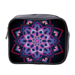 Mandala Circular Pattern Mini Toiletries Bag 2-side