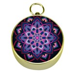 Mandala Circular Pattern Gold Compasses Front