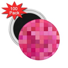 Pink Square Background Color Mosaic 2 25  Magnets (100 Pack)  by Celenk