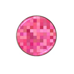 Pink Square Background Color Mosaic Hat Clip Ball Marker (4 Pack) by Celenk