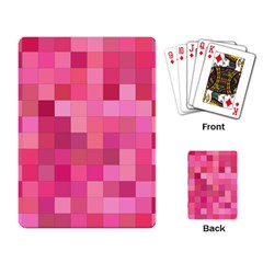 Pink Square Background Color Mosaic Playing Card by Celenk