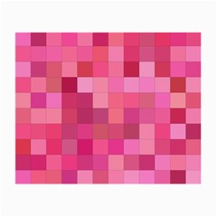 Pink Square Background Color Mosaic Small Glasses Cloth (2-side) by Celenk