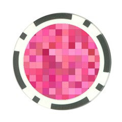 Pink Square Background Color Mosaic Poker Chip Card Guard by Celenk