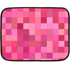 Pink Square Background Color Mosaic Double Sided Fleece Blanket (mini)  by Celenk