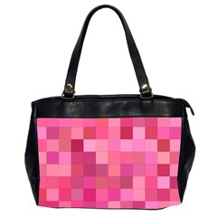 Pink Square Background Color Mosaic Office Handbags (2 Sides)  by Celenk