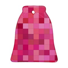 Pink Square Background Color Mosaic Bell Ornament (two Sides) by Celenk