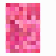 Pink Square Background Color Mosaic Small Garden Flag (two Sides) by Celenk