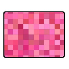 Pink Square Background Color Mosaic Double Sided Fleece Blanket (small)  by Celenk