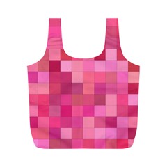 Pink Square Background Color Mosaic Full Print Recycle Bags (m)  by Celenk