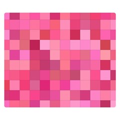 Pink Square Background Color Mosaic Double Sided Flano Blanket (small)  by Celenk