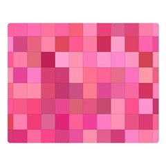 Pink Square Background Color Mosaic Double Sided Flano Blanket (large)  by Celenk