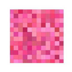 Pink Square Background Color Mosaic Small Satin Scarf (square) by Celenk