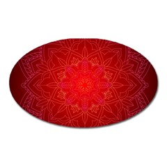 Mandala Ornament Floral Pattern Oval Magnet by Celenk