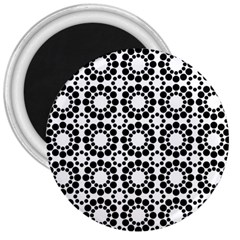 Pattern Seamless Monochrome 3  Magnets by Celenk