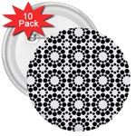 Pattern Seamless Monochrome 3  Buttons (10 pack)  Front