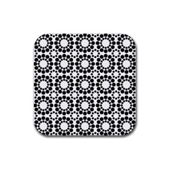 Pattern Seamless Monochrome Rubber Coaster (square)  by Celenk