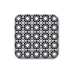 Pattern Seamless Monochrome Rubber Square Coaster (4 Pack) 