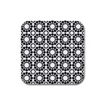 Pattern Seamless Monochrome Rubber Square Coaster (4 pack)  Front