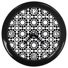 Pattern Seamless Monochrome Wall Clocks (black)