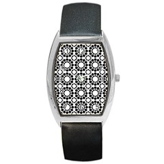 Pattern Seamless Monochrome Barrel Style Metal Watch