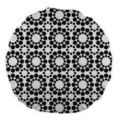 Pattern Seamless Monochrome Large 18  Premium Round Cushions