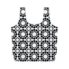 Pattern Seamless Monochrome Full Print Recycle Bags (m)  by Celenk