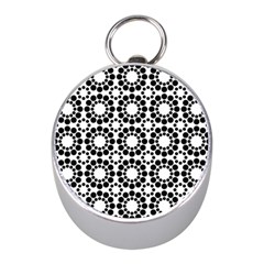 Pattern Seamless Monochrome Mini Silver Compasses